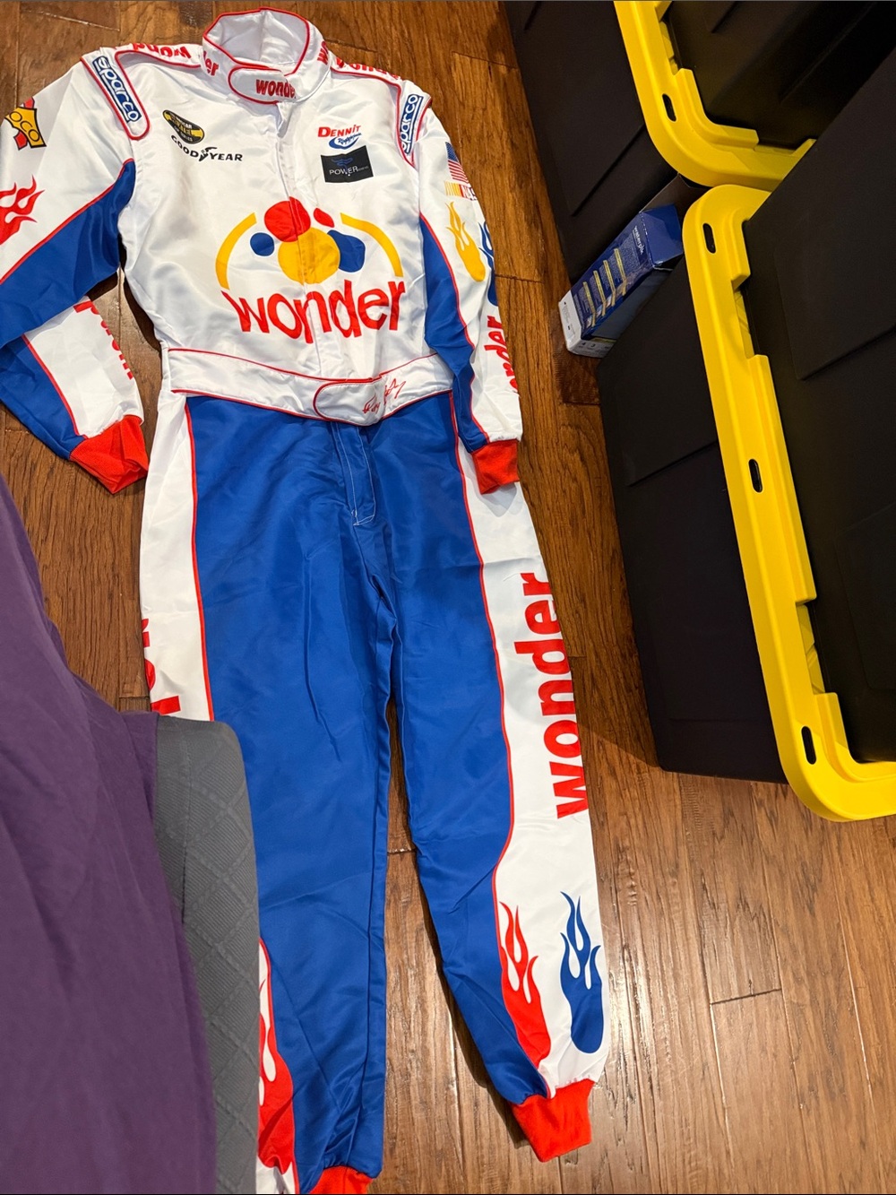 Wonder Racing Men's Blue and White Racing Suit